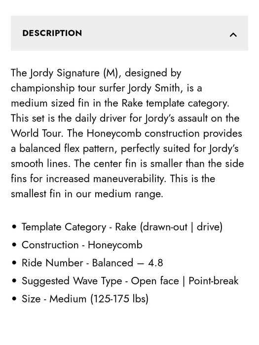 Quilhas Futures Fins Jordy Smith M