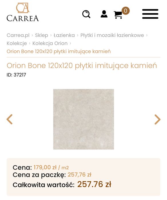 Orion Bone 120x120 płytki imitujące kamień