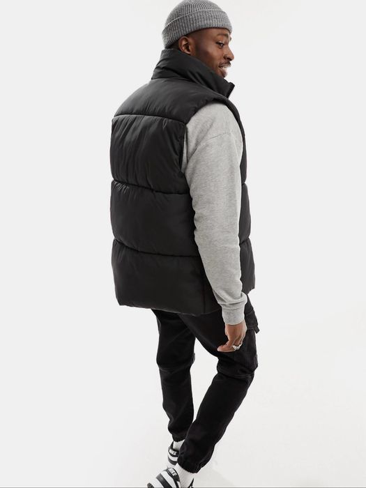 Жилет Asos Design (S / M / L / XL) чорний пуховий дутий чоловічий