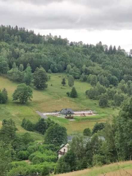Domek w górach, widok, kominek, ognisko- Kamienica, Śnieżnik,