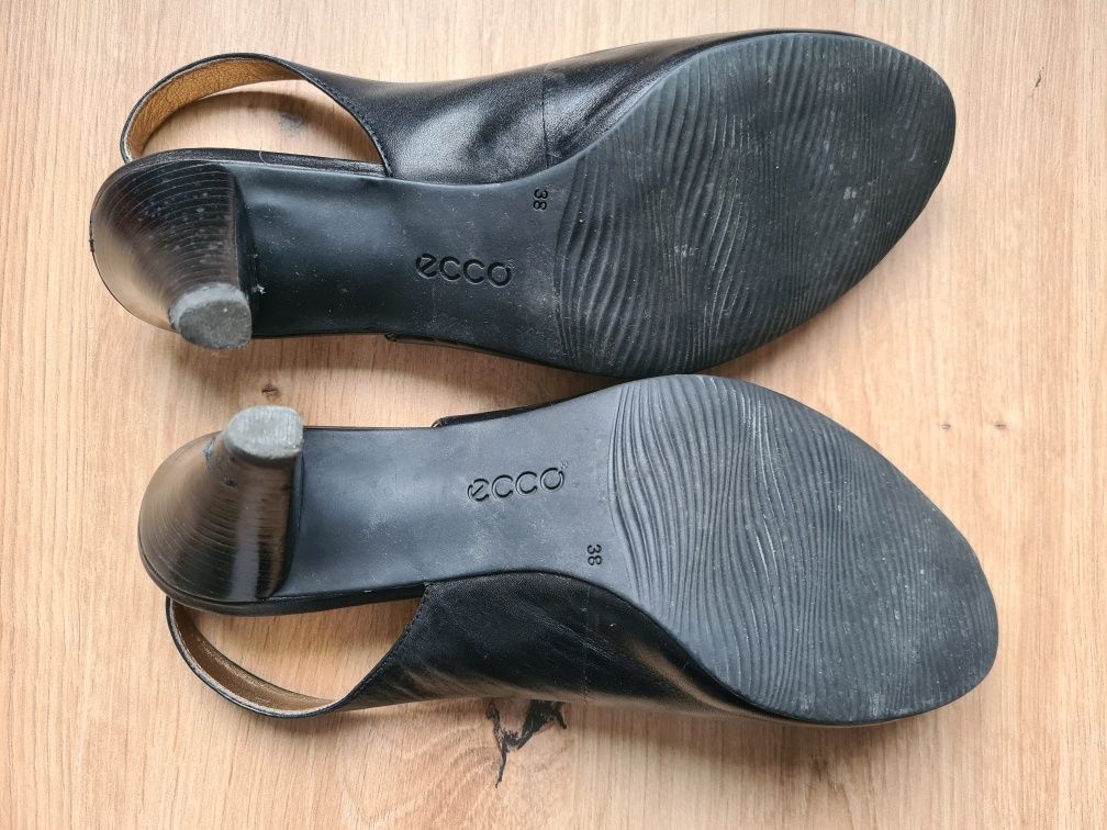 Buty czółenka Ecco 38 peep-toe slingback