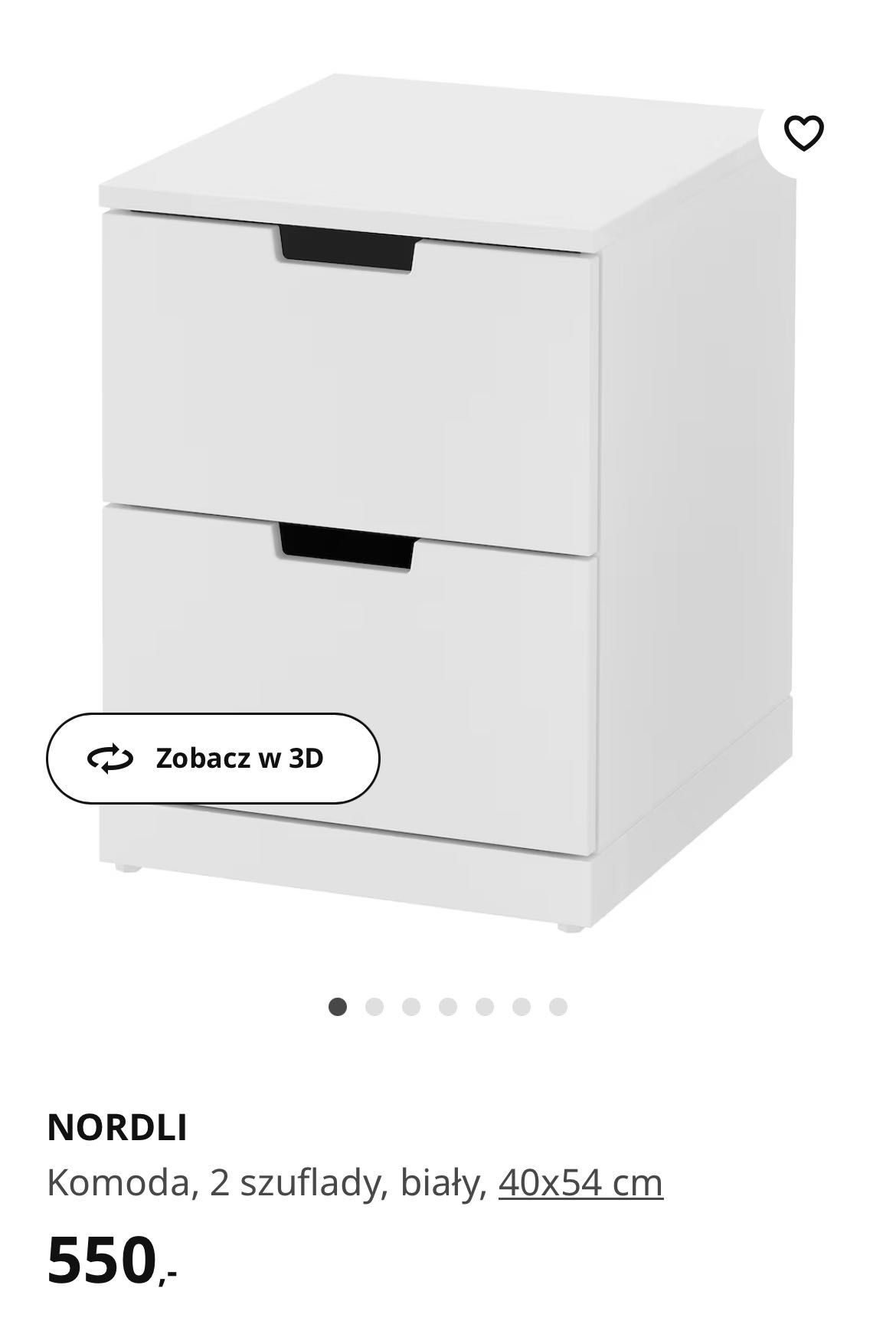 NORDLI ikea Komoda, 2 szuflady, biały, 40x54 cm