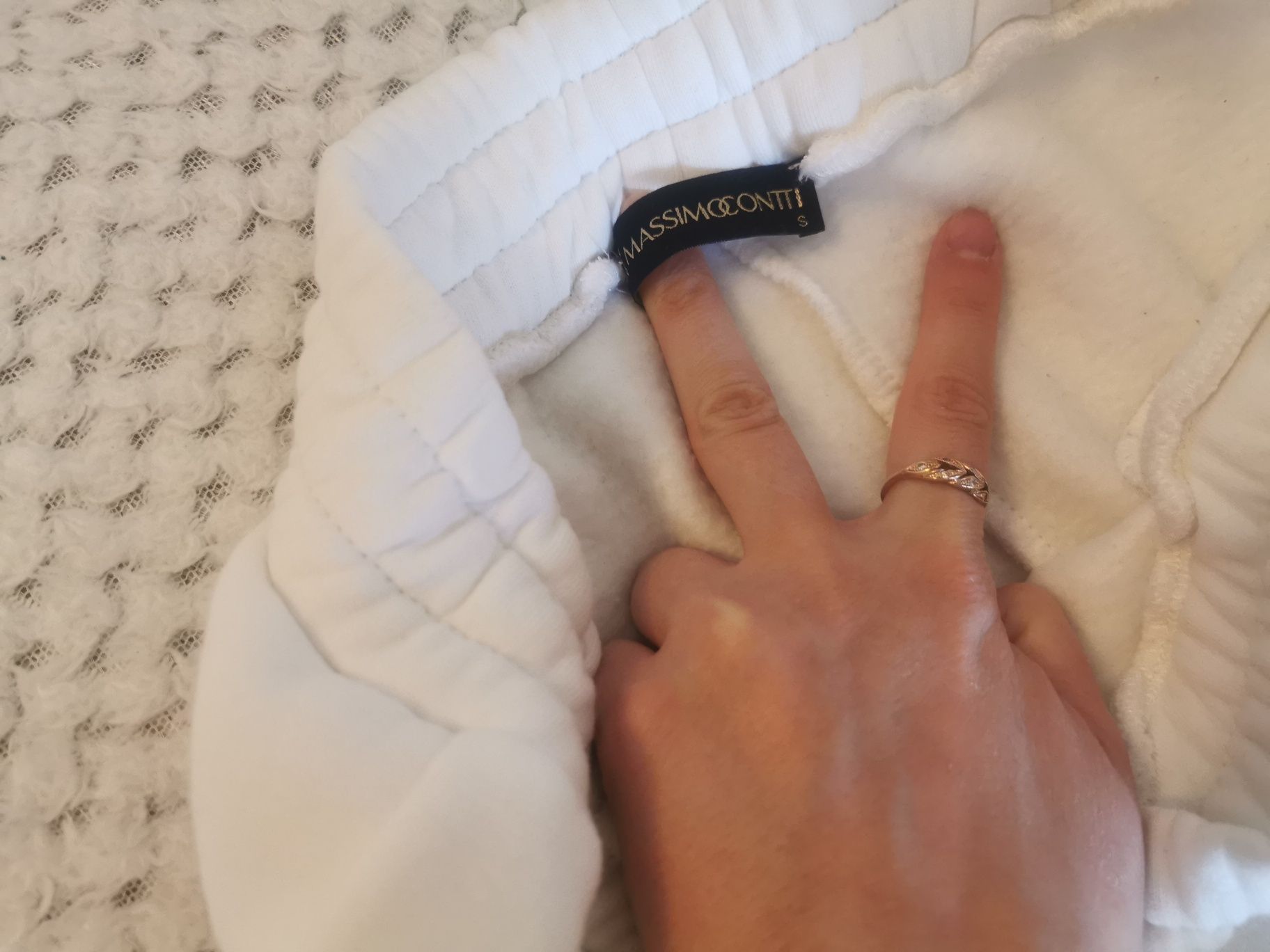 Spodnie bawełniane białe Massimo Dutti 36
