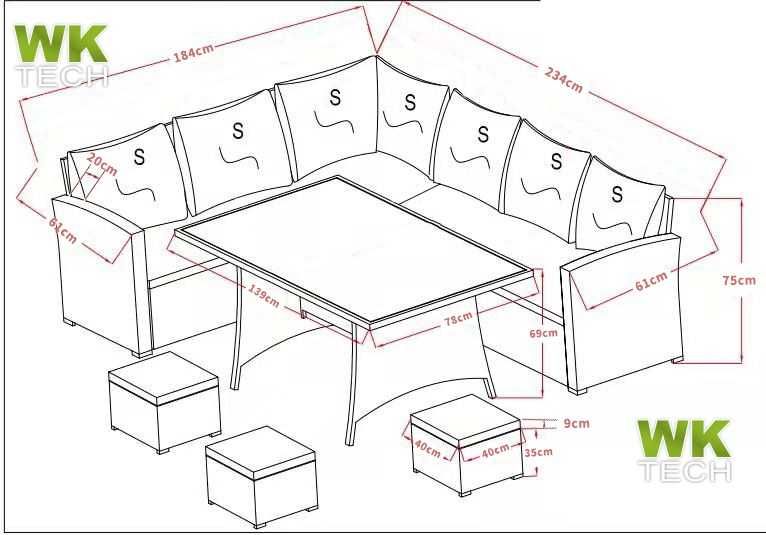 Meble ogrodowe NAROŻNIK XXL PREMIUM NOWE zestaw mebli ogrodowych