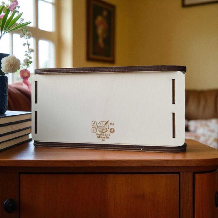 Drewniana Grawerowana Skarbonka Wykreślanka z Celem Oszczędzania