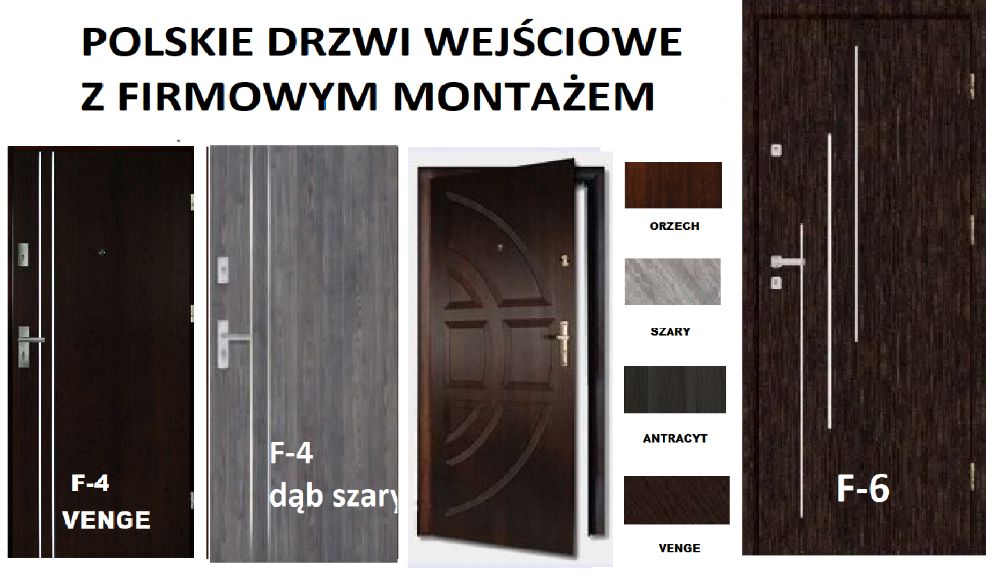 Drzwi -wejściowe ZEWNĘTRZNE do mieszkania z montażem-na klatkę.