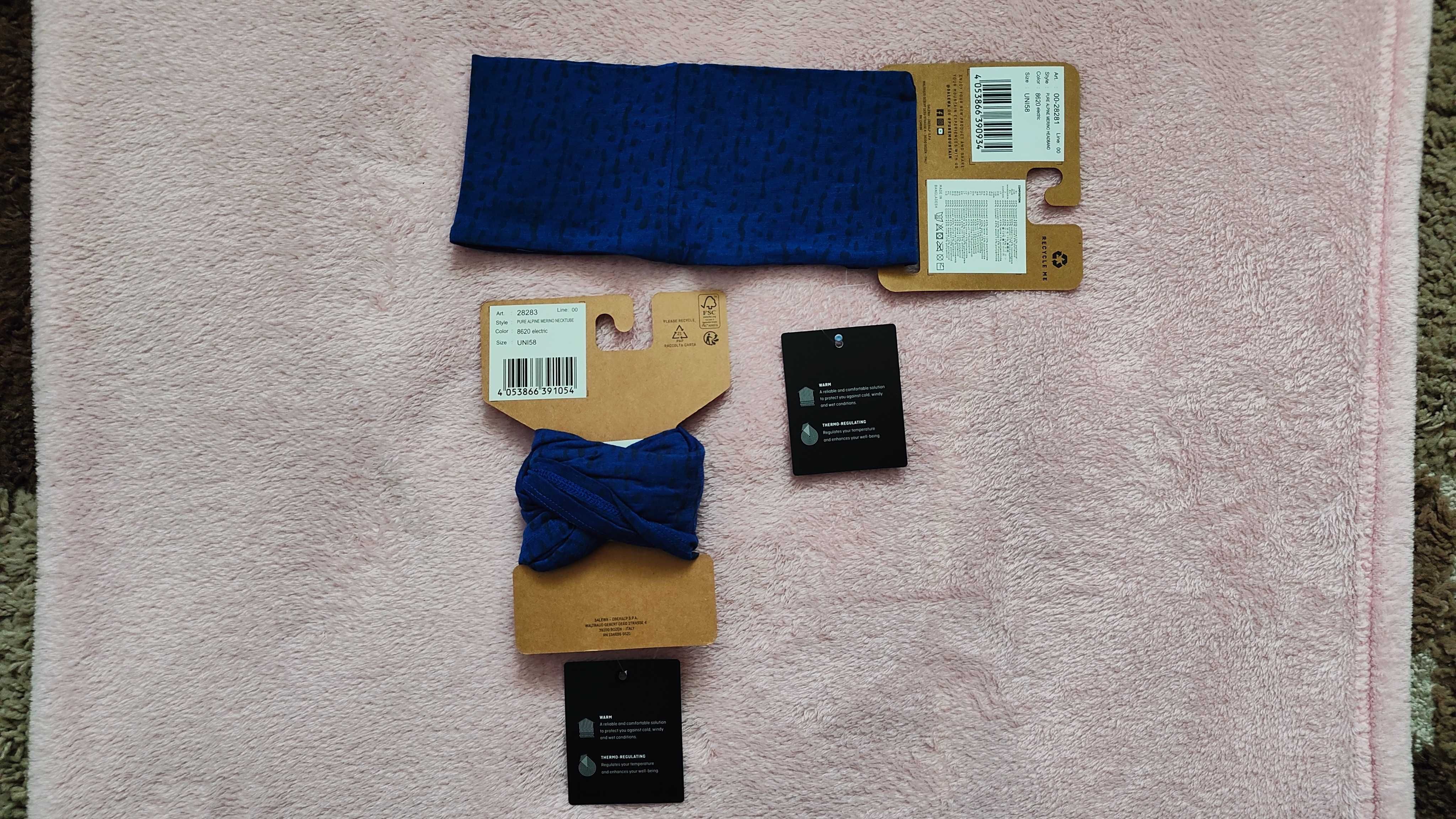 Salewa Merino Pure Alpine electric opaska Headband 58 cm wełna merino