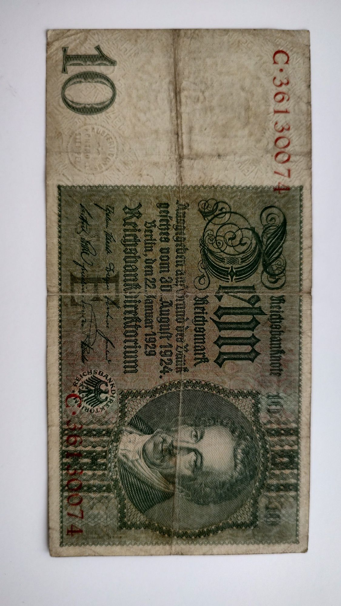 10 Marek niemieckich 1929 r. Reichmark