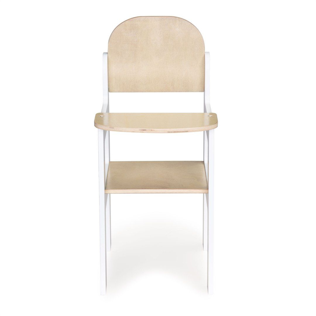 Drewniane krzesełko dla lalek fotelik do karmienia dla misi pluszaków