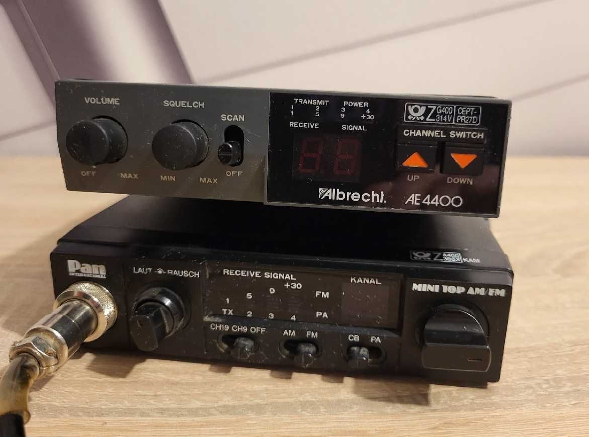 Zestaw 2szt. CB Radio Pan Mini Top AM FM Albrecht AE4400 radiotelefon
