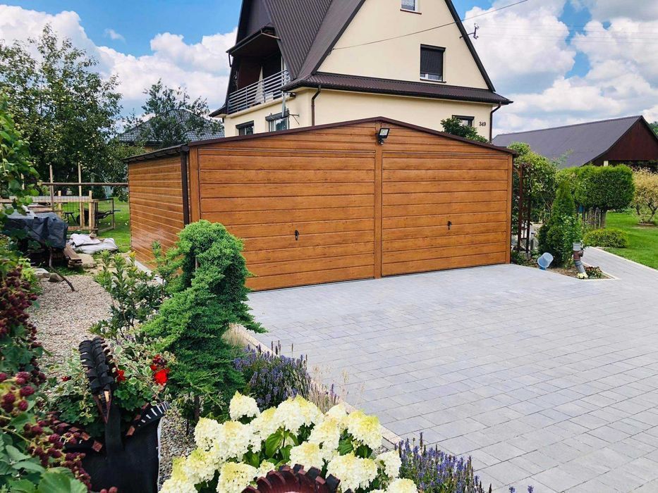 Garaż blaszany drewnopodobny 6x5.80, 6x6 konstrukcja profil Producent