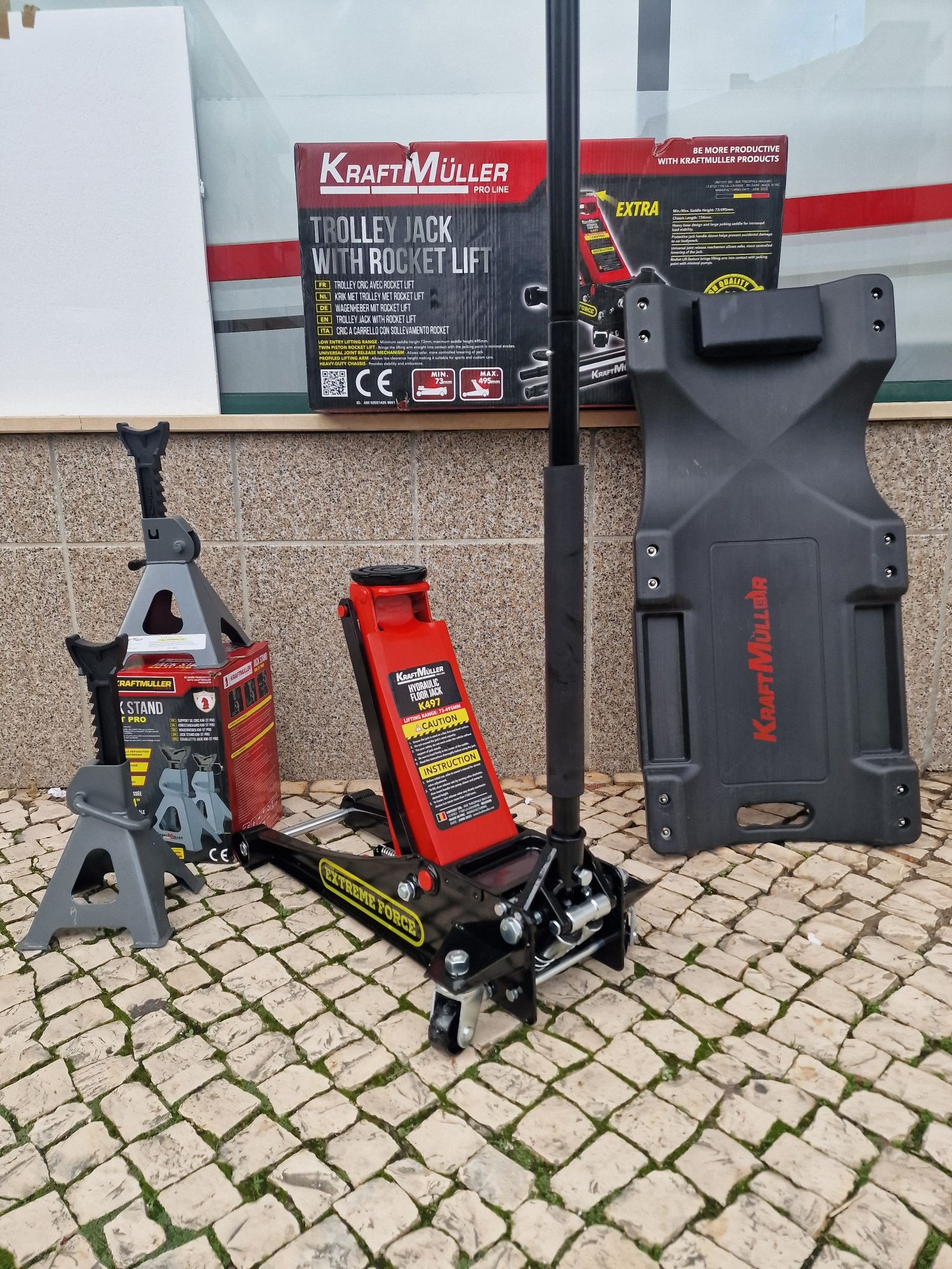 Conjunto Macaco Hidraulico de Baixo Perfil 4 toneladas novo