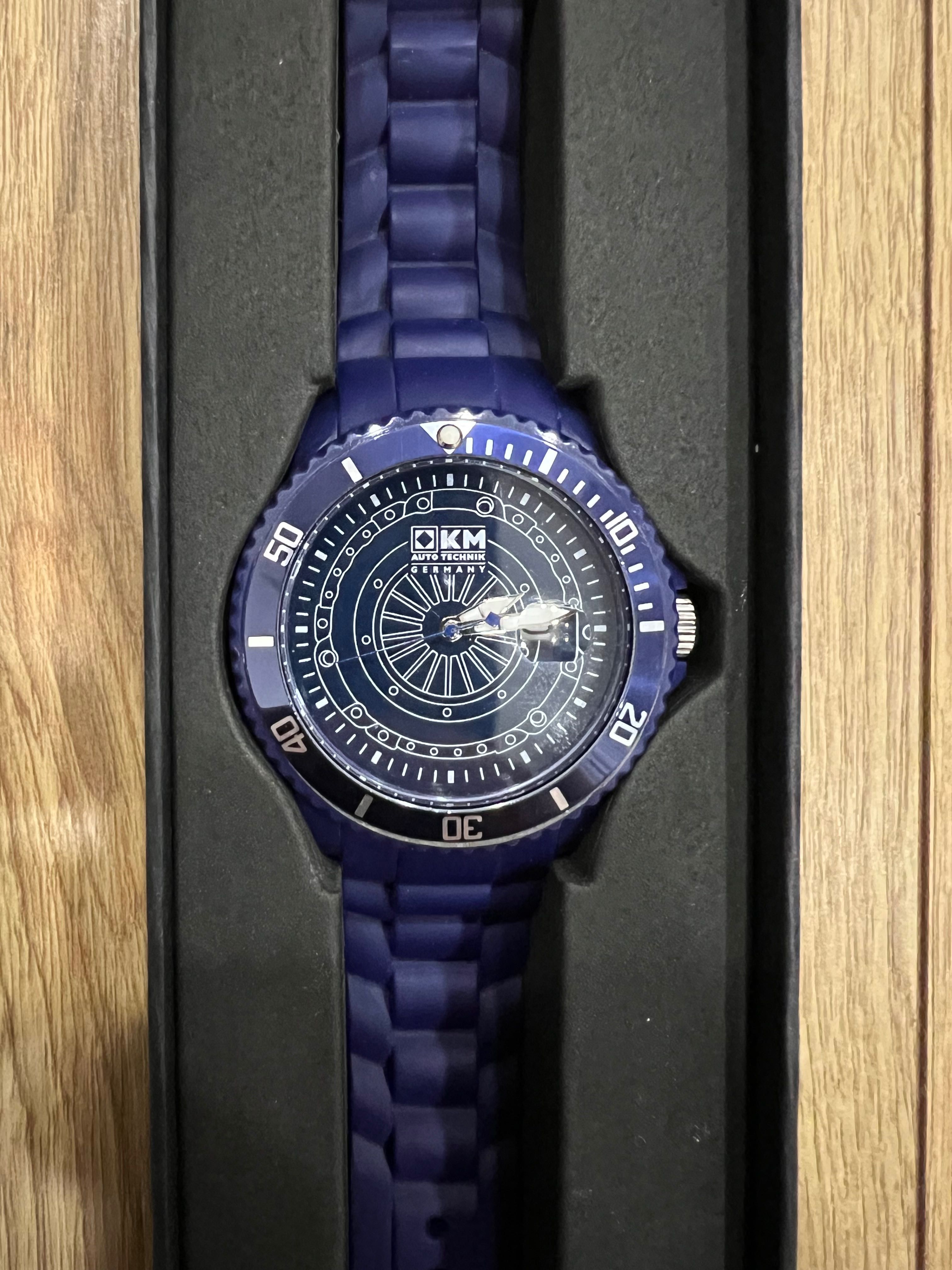 Zegarek promocyjny KM Auto Technik, niebieski
