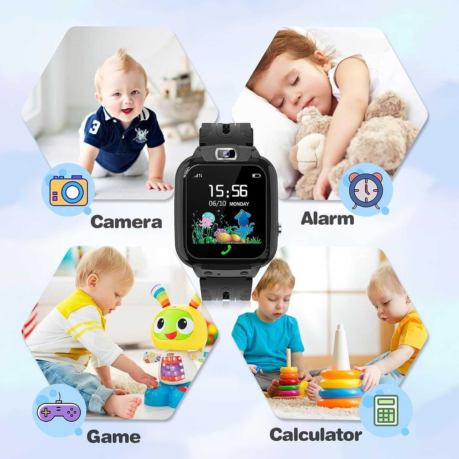 Смарт-часы Y20B  для детей, сенсорный экран, камера, будильник, плеер