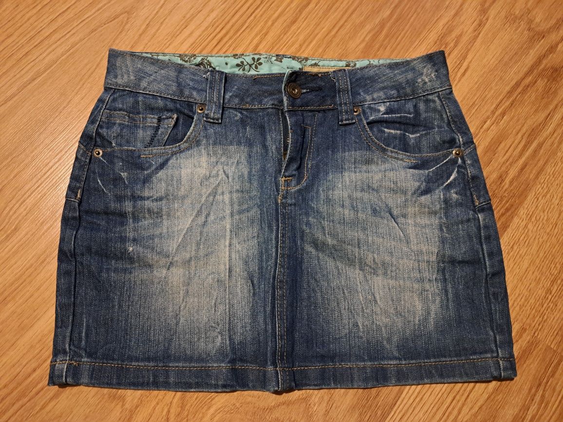 Dwie spódnice jeansowe mini XS