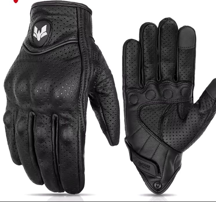 Мотоперчаткі шкіряні, різні розміри.