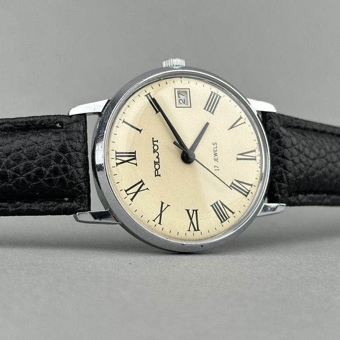 Zegarek vintage Poljot – Ivory Date | męski | naręczny | USSR