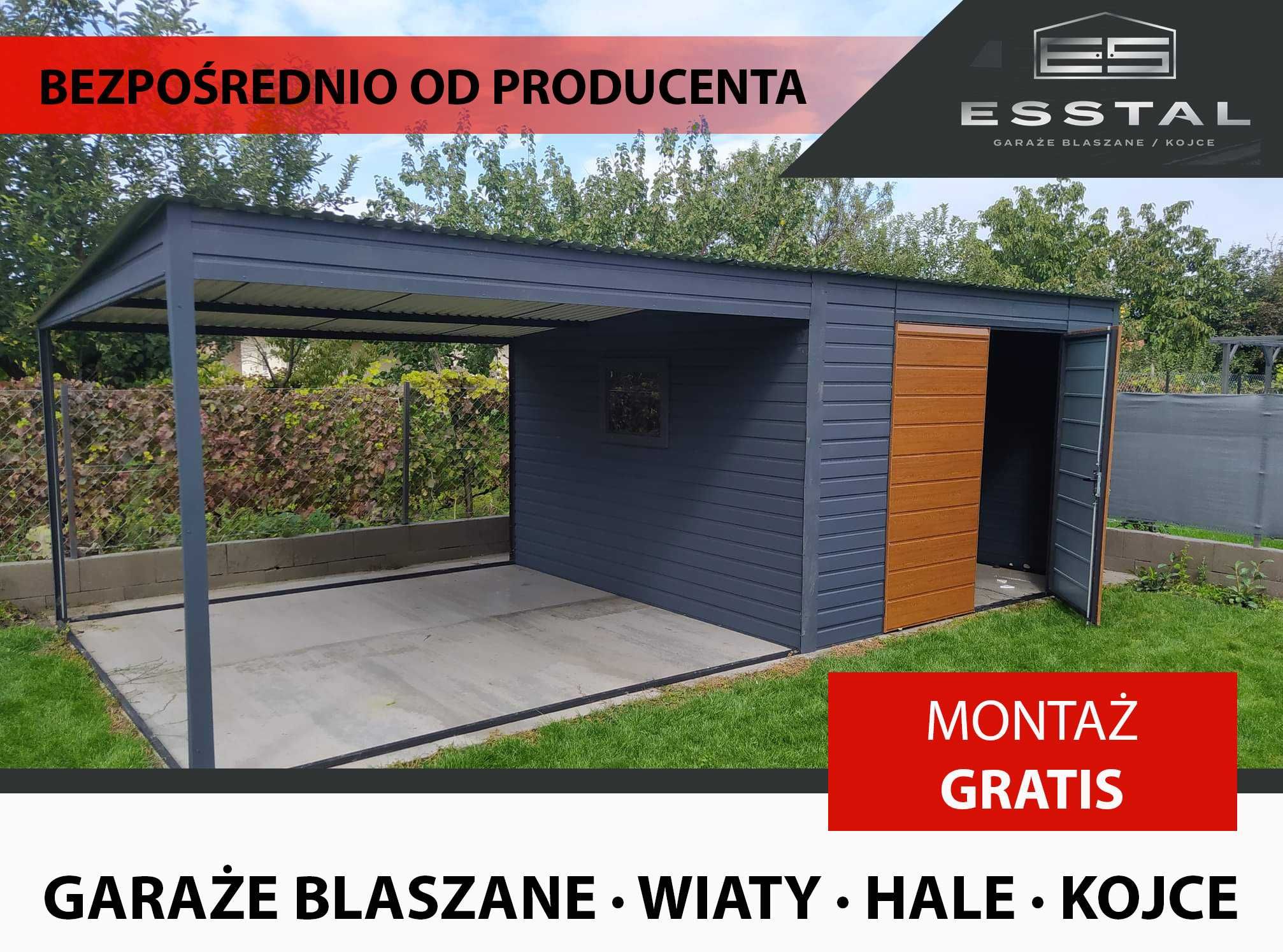 Garaż Blaszany GRAFIT , Blaszak , Wiatka ogrodowa , Schowek  - ESSTAL*