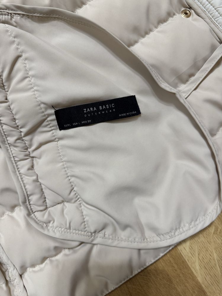 Куртка ветровка zara пух размер L