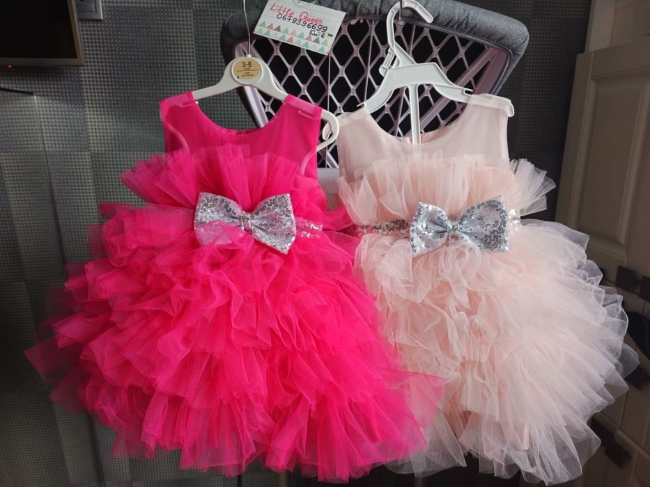 Супер пишна дитяча рожева персикова малинова сукня на 1 2 3 4 5 р