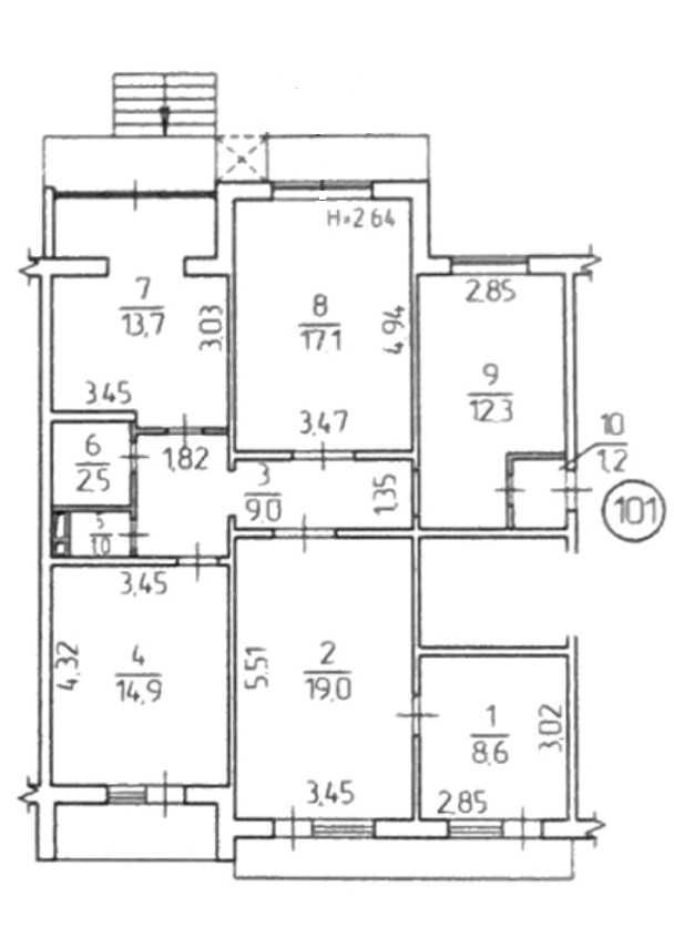 102м2(13, 17, 30, 30м2) 5 кімнат-блоків з водою - Бальзака - 1 поверх
