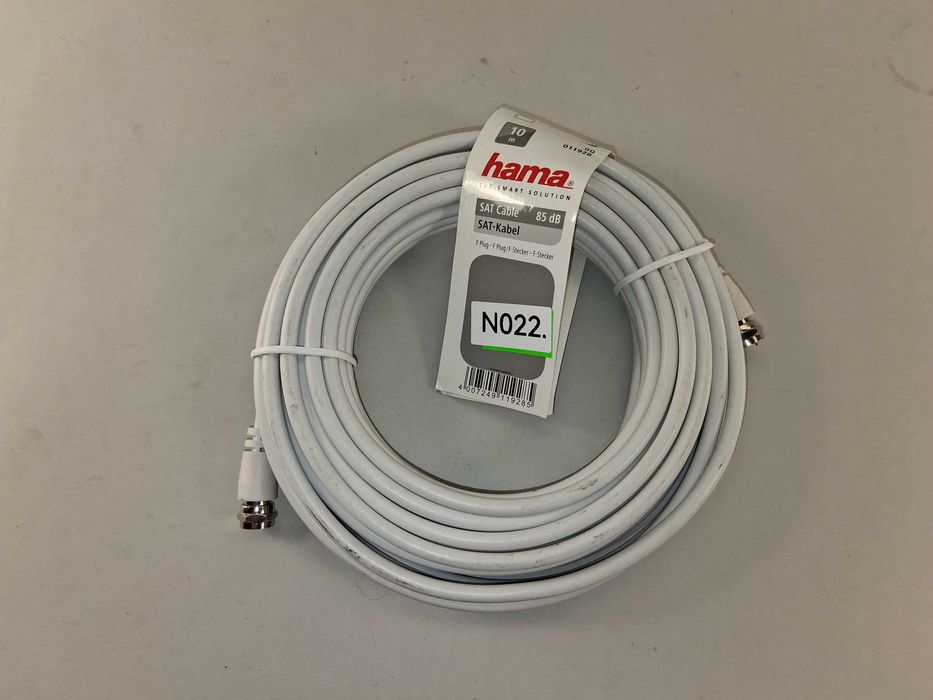 N022 Kabel SAT Antenowy Koncentryczny Hama 10m 85dB Biały Nowy