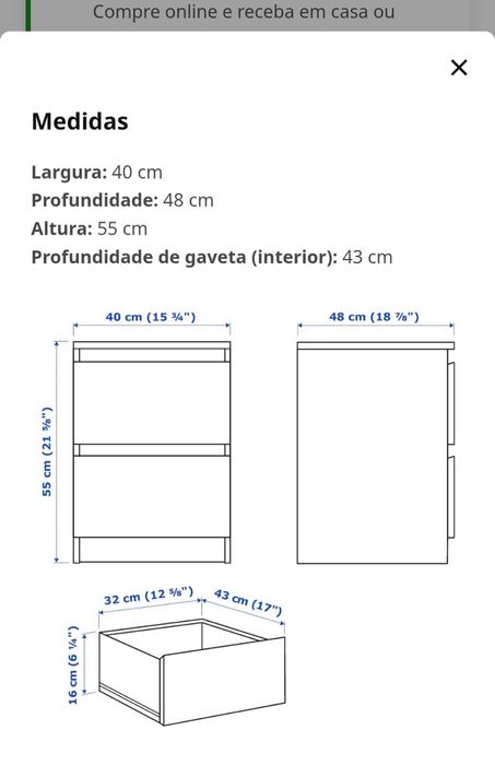 Vende-se mesa de cabeceira Malm
