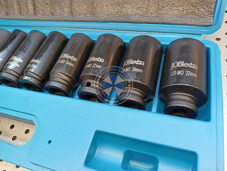 Nasadki udarowe 1/2" 12kątne długie 10-32mm 13el nasadki dwunastokątne