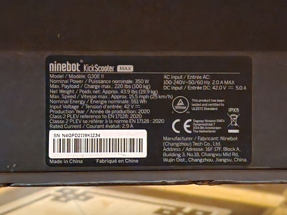 Електросамокат Ninebot Kickscooter g30e ii