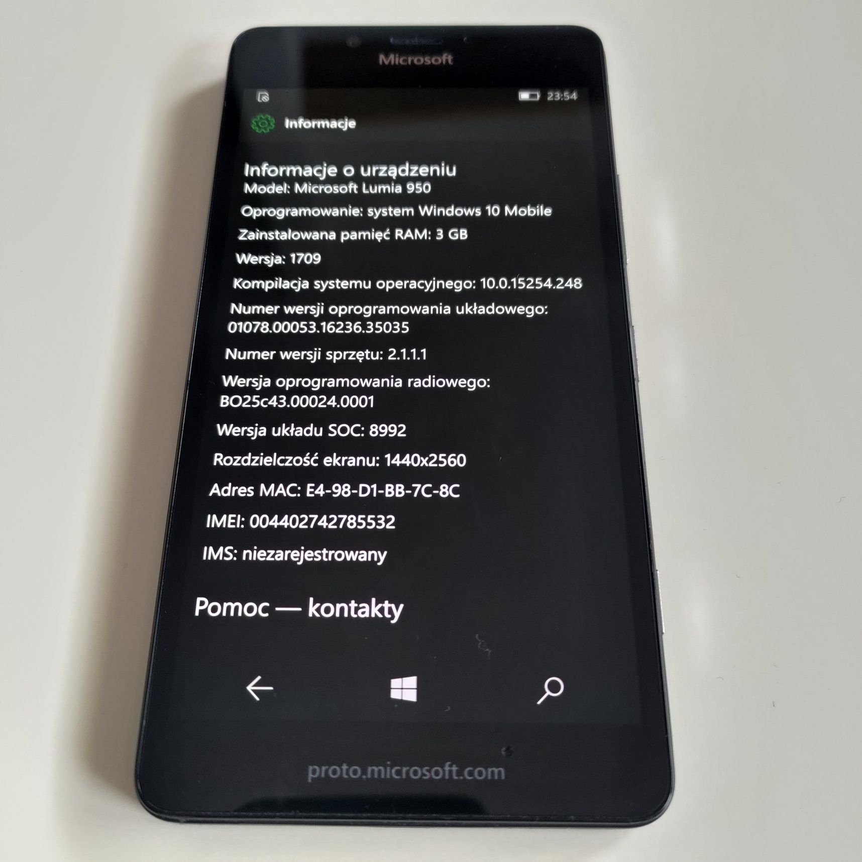 PROTOTYP Lumia 950 Microsoft unikat kolekcjonerski