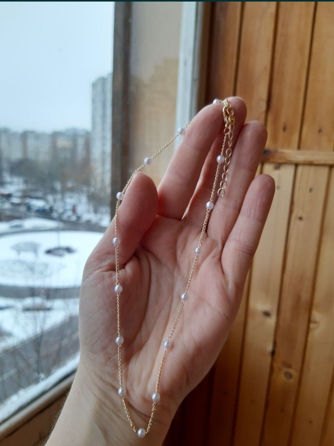 Ожерелье,чокер,цепочка,кулон с жемчугом на шею.
