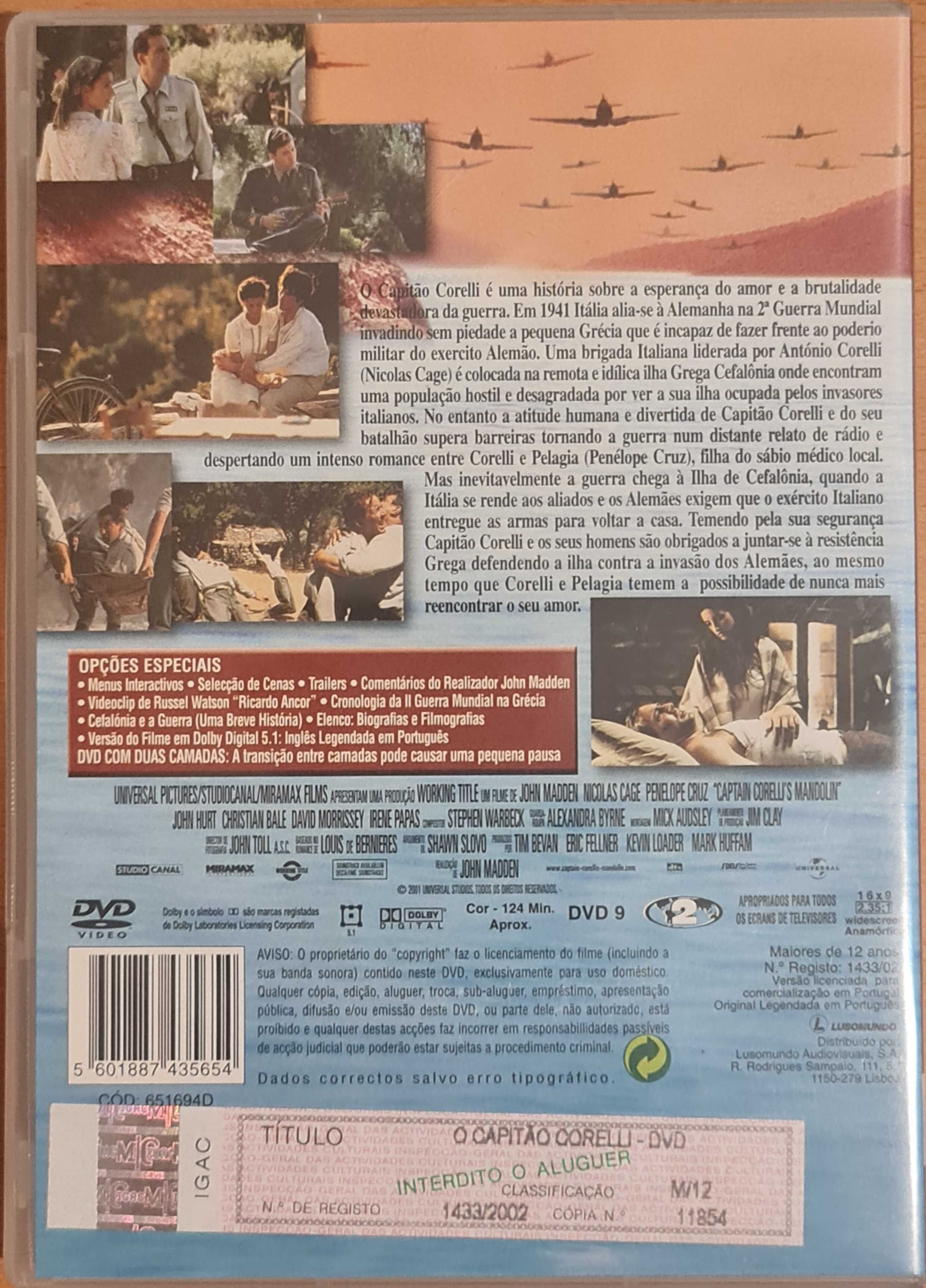 Filme DVD original  O Capitão Corelli