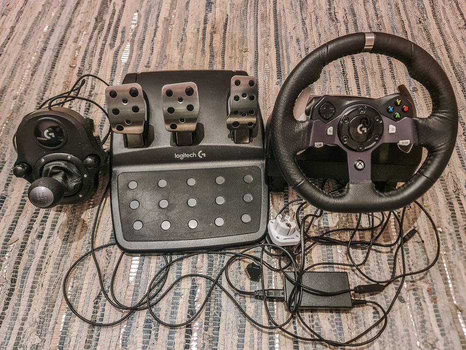 Logitech G920+shifter+pełne okablowanie XBOX