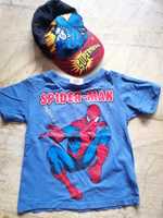 Superman i Spiderman,czapka i koszulka 4-5lat