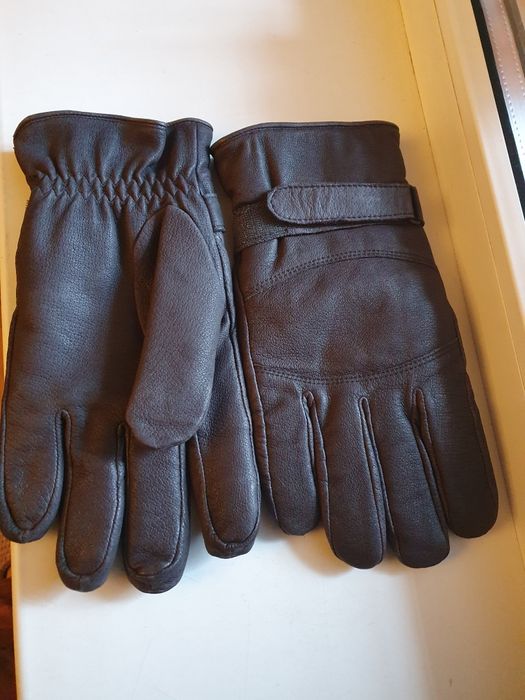 Шкіряні чоловічі перчатки, коричневі, XL