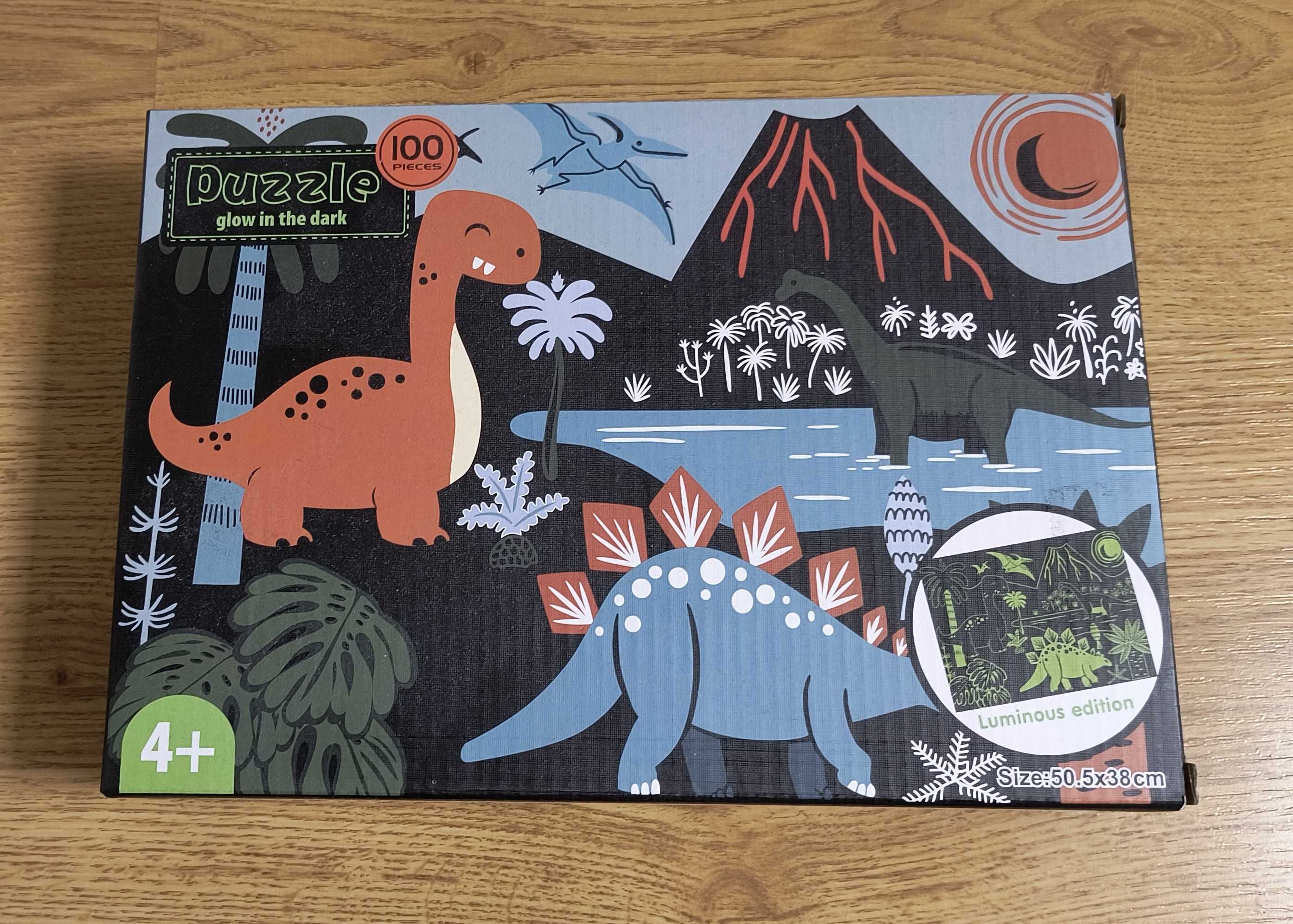 PUZZLE świecące w ciemności Dinozaury 100szt