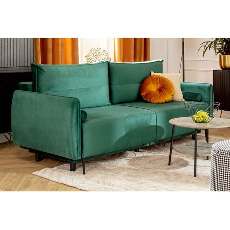 Sofa 3-osobowa DL rozkładana zielona KIOTO monolith