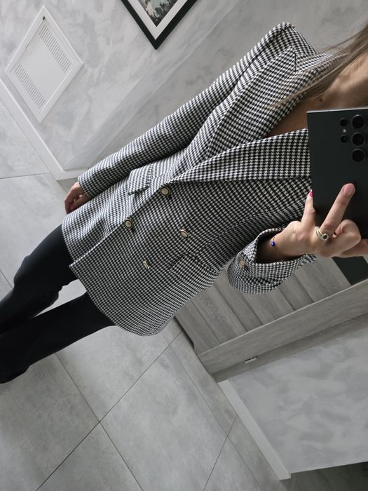 Marynarka żakiet pepitka Zara rozm. XS