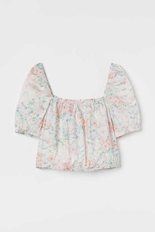 Новый топ блузка объемные рукава баллоны буффы цветочный принт от H&M