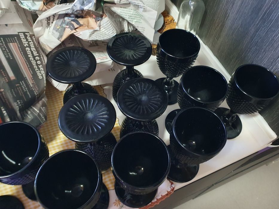 Copos Preto em vidro