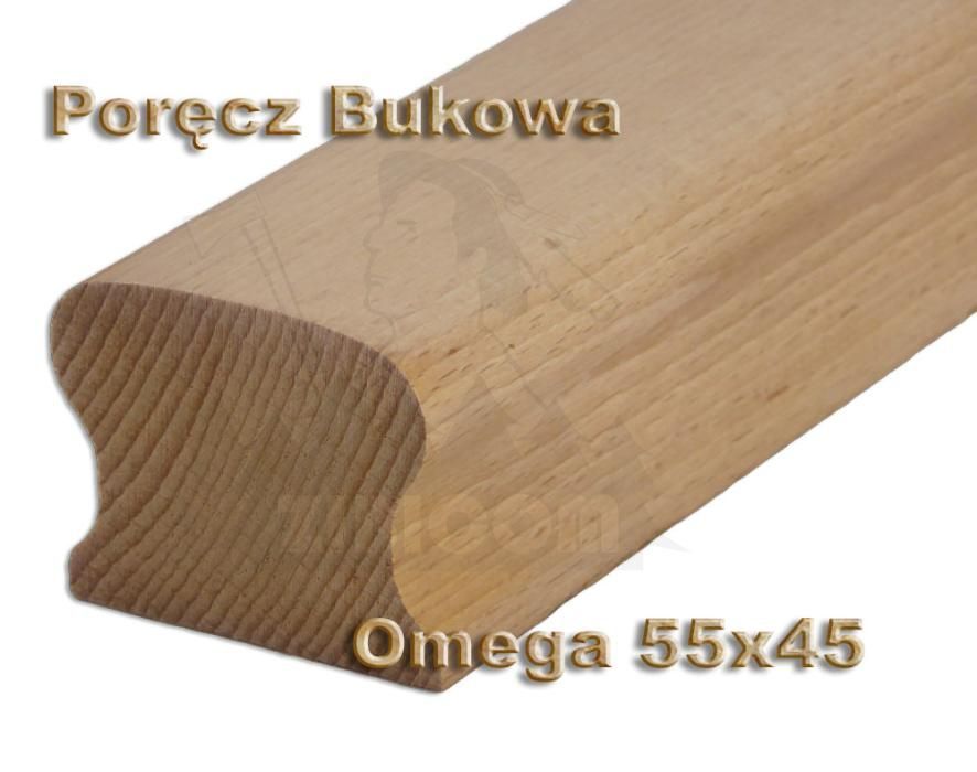 Poręcz Bukowa Omega 55x45 Pochwyt Poręcze Buk Balustrada