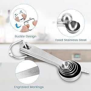 Kubki i łyżki miarowe ze stali nierdzewnej HAUSPROFI z miarką