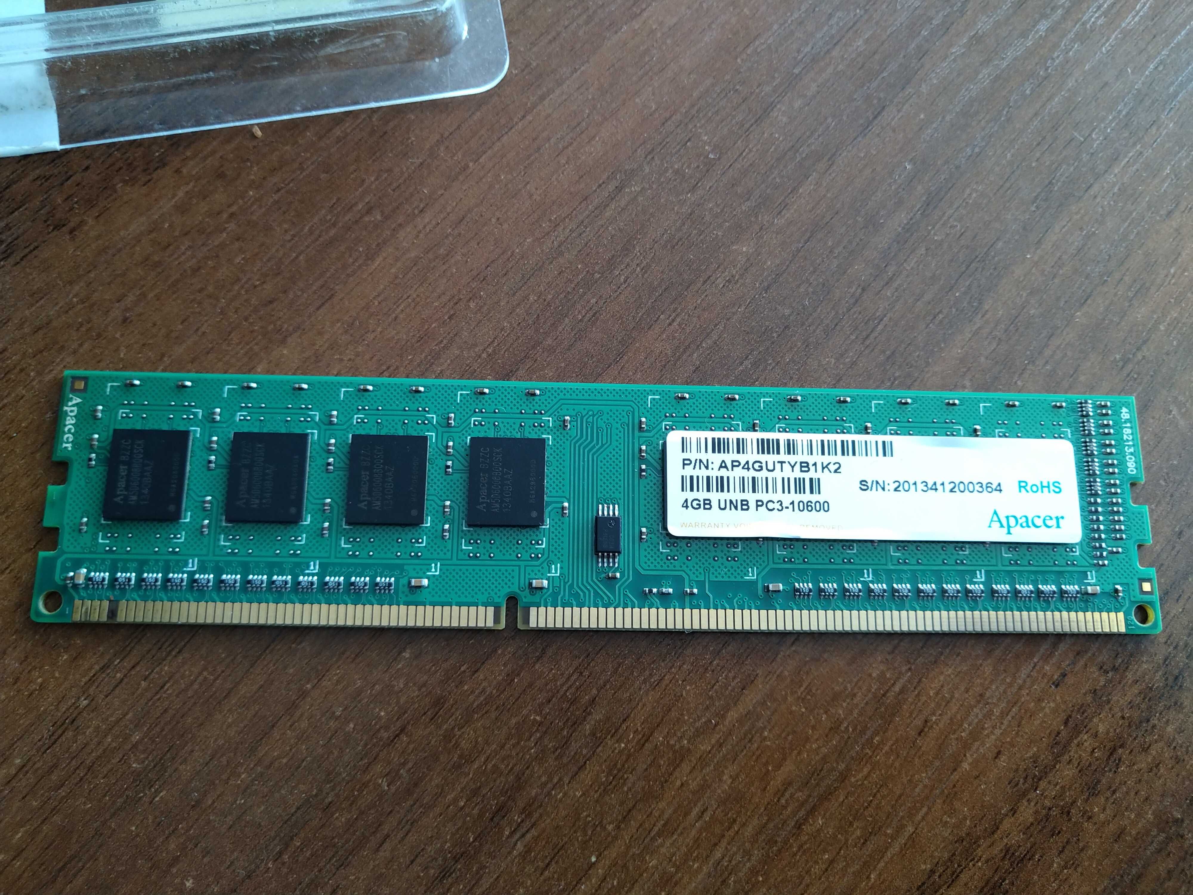 Оперативна пам'ять Apacer 4GB UNB PC3-10600 DDR3 для ПК