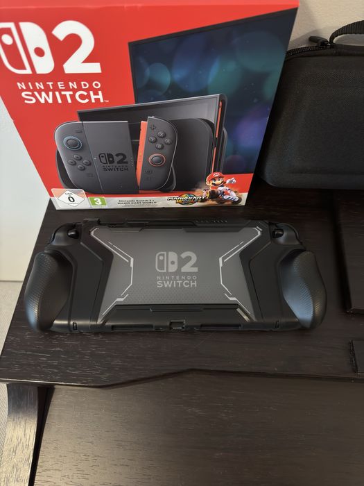 • Zestaw Nintendo Switch 2 + 3 Gry + Etui + Case + Mario Cyberpunk •