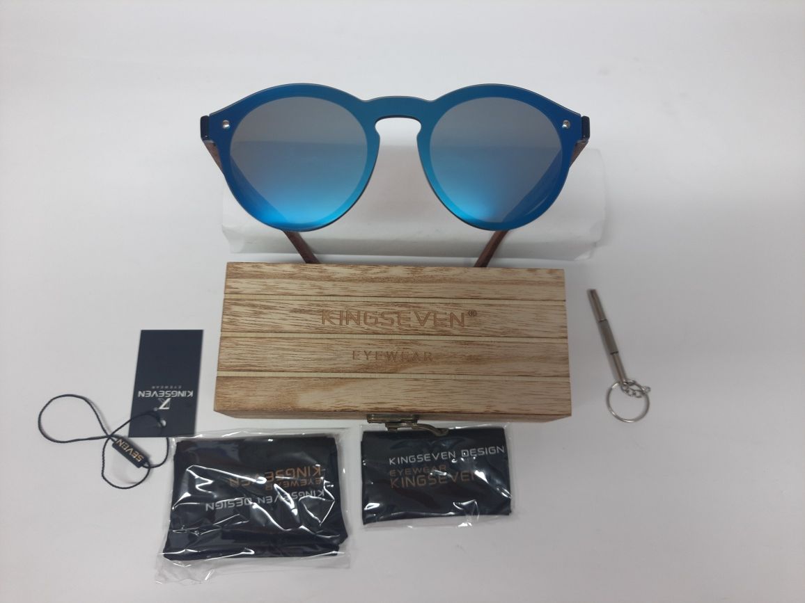 Okulary przeciwsłoneczne drewniane KINGSEVEN z filtrem UV-400 i polar.