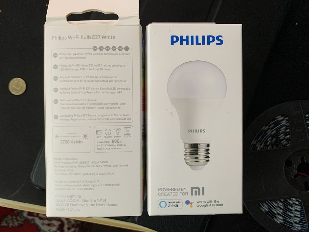 Продам LED лампочки Philips Xiaomi с Wi-Fi управлением!