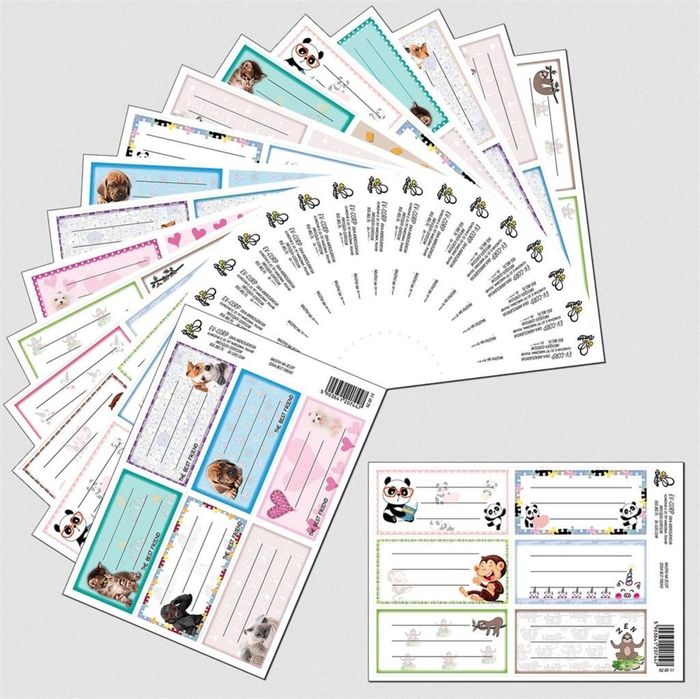 Naklejki na zeszyt Best friend (25szt) Bee-bee folia,170x120x5 mm