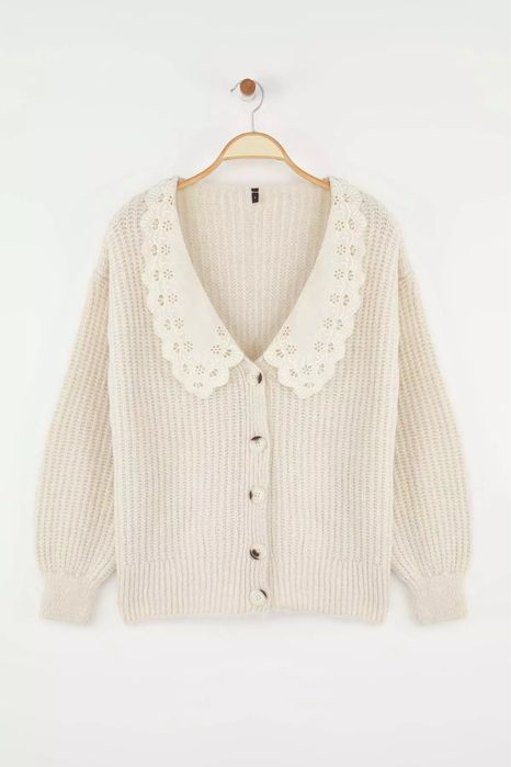 Кардиган светр НОВИЙ з біркою оверсайз бежевий з коміром