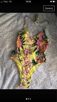 Jednoczęściowy strój kąpielowy s na xs kwiaty Zara
