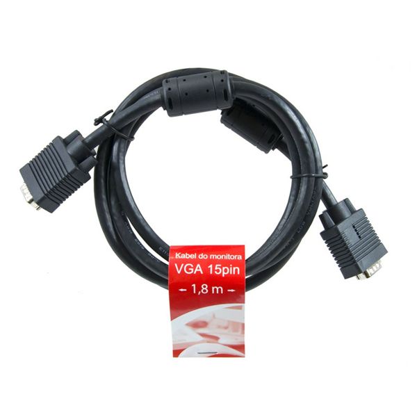 NOWY Kabel do monitora VGA 15pin - 1.8m TreQ D-SUB D SUB